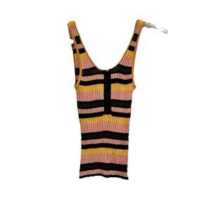 Women’s Apiece Apart Tank Top Knitted Striped Multicolor 100% Cotton Size Small‎